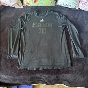 Indiana University Hoosiers x Adidas EARN IT spell out long sleeve tee large